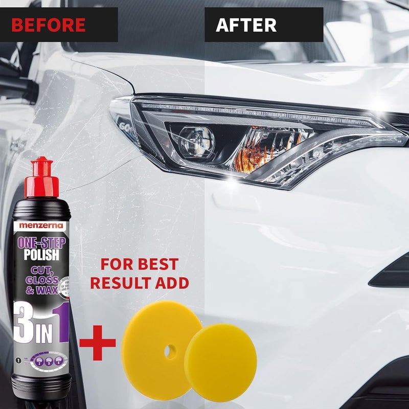 menzerna All-in-One polishing Kit I Car polishing Set with One-Step Polish 3in1 (16oz) and 6 Inch Polishing Pad I Moderate Scratch Remover, high Gloss and Wax Kit for All Types of Vehicles - Image 4